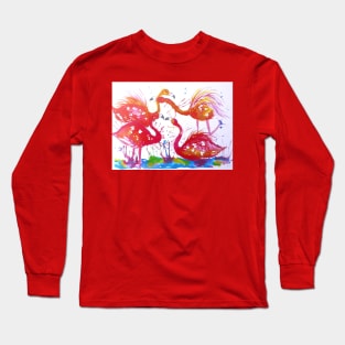 Funky Flamingos Long Sleeve T-Shirt